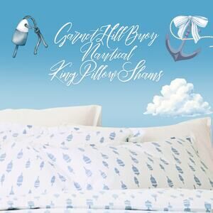 Garnet Hill Nautical Blue Fishing Buoys King Pillow Sham Retired Pattern, One